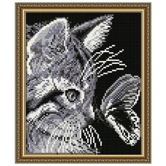 Алмазная вышивка Арт Соло "Кот с бабочкой", 24,6x20 Art Solo