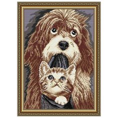 Алмазная вышивка Арт Соло "Собака с котенком", 41x28,5 Art Solo