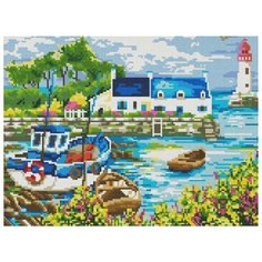 Алмазная вышивка Белоснежка "Домик в бухте", 40x30