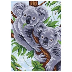 Алмазная мозаика "Две коалы", 25х35 см ФРЕЯ