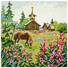 Алмазная мозаика "Северное лето", 24х24 см ФРЕЯ