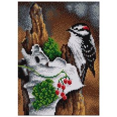 Алмазная мозаика "Дятел", 20х28 см Вышиваем Бисером