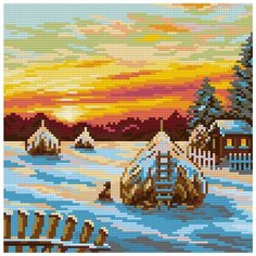 Алмазная мозаика "Поздний вечер", 24х24 см ФРЕЯ