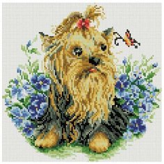 Алмазная мозаика "Йоркширский терьер", 30x30 см Белоснежка