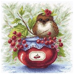 Алмазная мозаика "Крылатая калинка", 38x38 см Brilliart