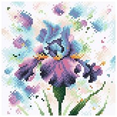 Алмазная мозаика "Буйный ирис", 20x20 см Brilliart
