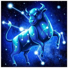 Алмазная мозаика "Звездный бык", 25x25 см