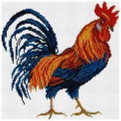 Алмазная мозаика "Петух", 30x30 см Империя Бисера