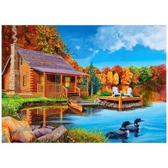 Алмазная мозаика "Домик на берегу", 40x55 см Империя Бисера
