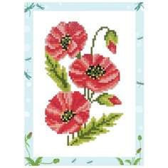 Алмазная мозаика "Маки", 19,5x14 см ФРЕЯ