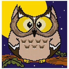 Алмазная мозаика "Филин в ночи", 22,5x22 см ФРЕЯ