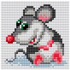 Алмазная мозаика "Мышонок" (на магнитной основе), 10x10 см Вышиваем Бисером