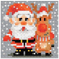 Алмазная мозаика "Санта-Клаус", 10x10 см Риолис