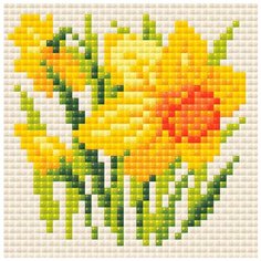 Алмазная мозаика "Нарцисс", 10x10 см Риолис