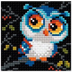 Алмазная мозаика "Сова", 10x10 см Риолис
