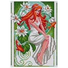 Алмазная мозаика "Фея белых цветов" (на магнитной основе), 20x28,5 см Вышиваем Бисером