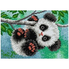 Алмазная мозаика "Маленькая панда" (на магнитной основе), 20x28 см Вышиваем Бисером