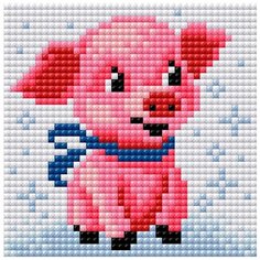 Алмазная мозаика "Поросенок" (на магнитной основе), 10x10 см Вышиваем Бисером