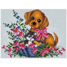 Алмазная мозаика "Любимцы" (на магнитной основе), 20x28,5 см Вышиваем Бисером