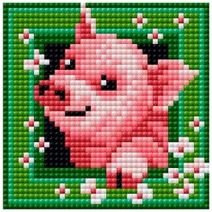 Алмазная мозаика "Хрюша" (на магнитной основе), 10x10 см Вышиваем Бисером