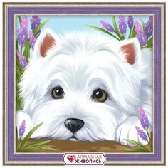 Алмазная мозаика "Прятки в клевере", 15x15 см