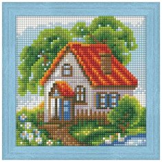 Алмазная мозаика "Летний домик", 15x15 см