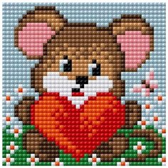 Алмазная мозаика "Мышонок" (на магнитной основе), 10x10 см Вышиваем Бисером