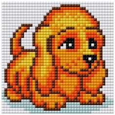 Алмазная мозаика "Забавный щенок" (на магнитной основе), 10x10 см Вышиваем Бисером