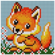 Алмазная мозаика "Лисенок" (на магнитной основе), 10x10 см Вышиваем Бисером