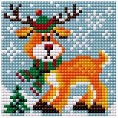 Алмазная мозаика "Олень" (на магнитной основе), 10x10 см Вышиваем Бисером