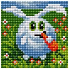 Алмазная мозаика "Зайка" (на магнитной основе), 10x10 см Вышиваем Бисером