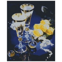Алмазная вышивка «Бокалы и розы», 40x50 см, Империя бисера
