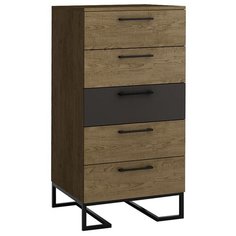 Комод с 5 ящиками Loft Дуб табак/Графит R Home