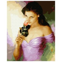 Картина по номерам "Брюнетка в розовом платье", 40x50 см ВанГогВоМне