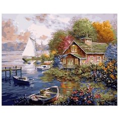 Картина по номерам "Домик у причала", 40x50 см ВанГогВоМне