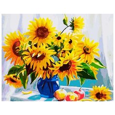 Картина по номерам ВанГогВоМне "Ваза с подсолнухами", 40x50 см