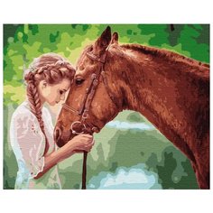 Картина по номерам ВанГогВоМне "Девушка и лошадь", 40x50 см