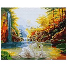 Картина по номерам ВанГогВоМне "Лебеди осенью 2", 40x50 см