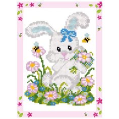 Алмазная мозаика "Зайка", 19,5x14 см ФРЕЯ
