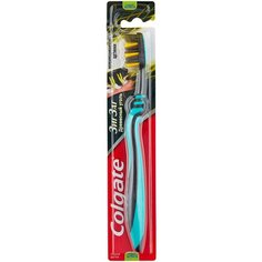 Зубная щетка Colgate Зиг Заг многофункциональная с древесным углем, средней жесткости, зеленый