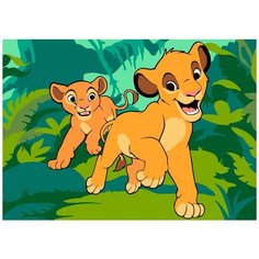 Картина по номерам «Симба и Нала», 20x30 см, Фрея