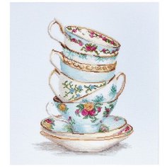 Набор для вышивания «Бирюзовые чайные чашки», 22x29 см, Luca-S