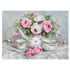 Набор для вышивания «Чайный сервиз и розы», 38x28 см, Luca-S