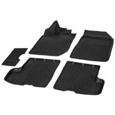 Коврики в салон автомобиля Rival для Lada Xray хэтчбек 2015-н.в./Xray Cross хэтчбек 2018-н.в. (без вещевого ящика), полиуретан, с крепежом, 5 шт., 16007004