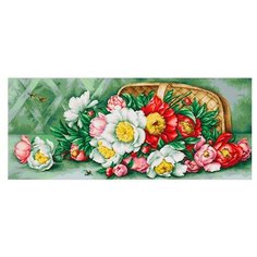 Набор для вышивания «Корзина с пионами», 51x22 см, Luca-S