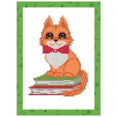 Алмазная мозаика "Котик на книжках", 19,5x14 см ФРЕЯ