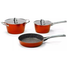 Galaxy GL 9515 ОРАНЖЕВЫЙ (4шт) Набор посуды 5 предметов подходит для кастрюли и сковороды, оригиналь