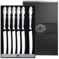 Набор столовых ножей "Серебряная роза" посереб. 6 пр. + футляр Кольчугинский мельхиор