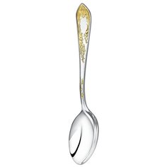 "Ложка чайная Кольчугинский мельхиор ""Жасмин"" с позолотой, 6 шт"