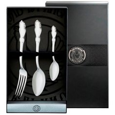 Набор столовый посеребренный "Лира" (ложка, вилка, ложка чайная ) в футляре Кольчугинский мельхиор